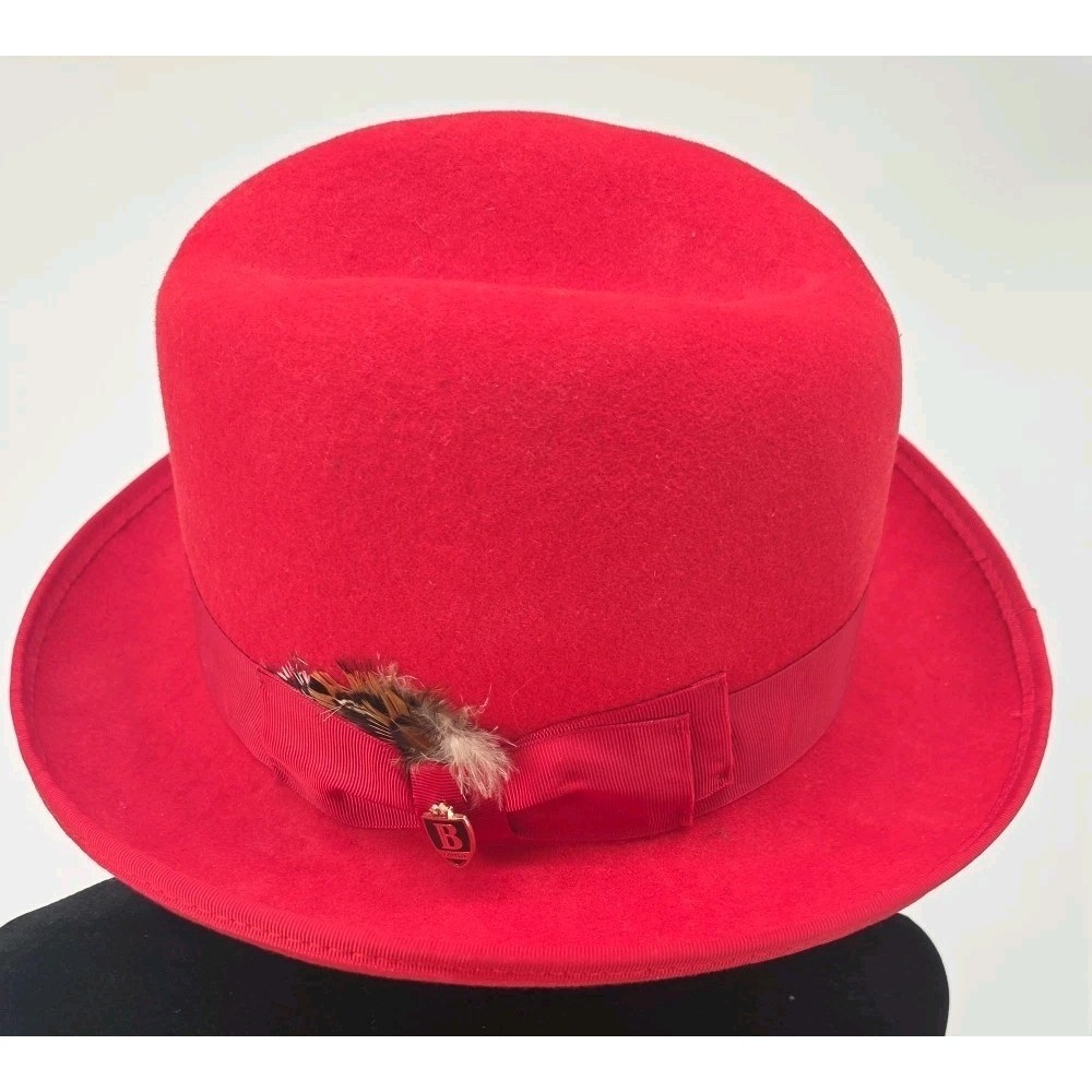 Men Bruno Capelo Hat Australian Wool soft Crushable Fedora Giovani Un105 Red